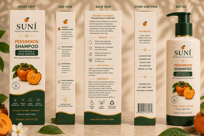 SUNÍ Japanese Persimmon Shampoo 300ml - odor-removing hair repair shampoo